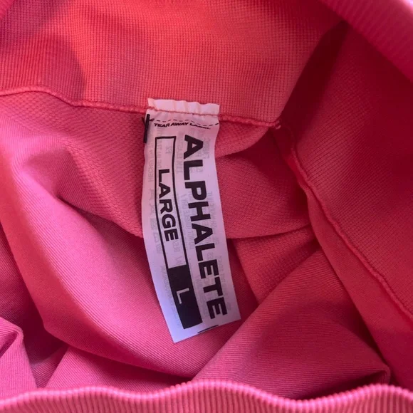 Alphalete Amplify Athletic Workout Seamless Scrunch Leggings Pixel Pink Size L - Picture 7 of 8